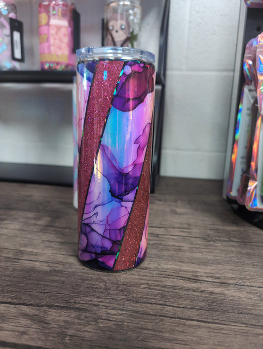 Purple Red Marble 24oz. Tumbler