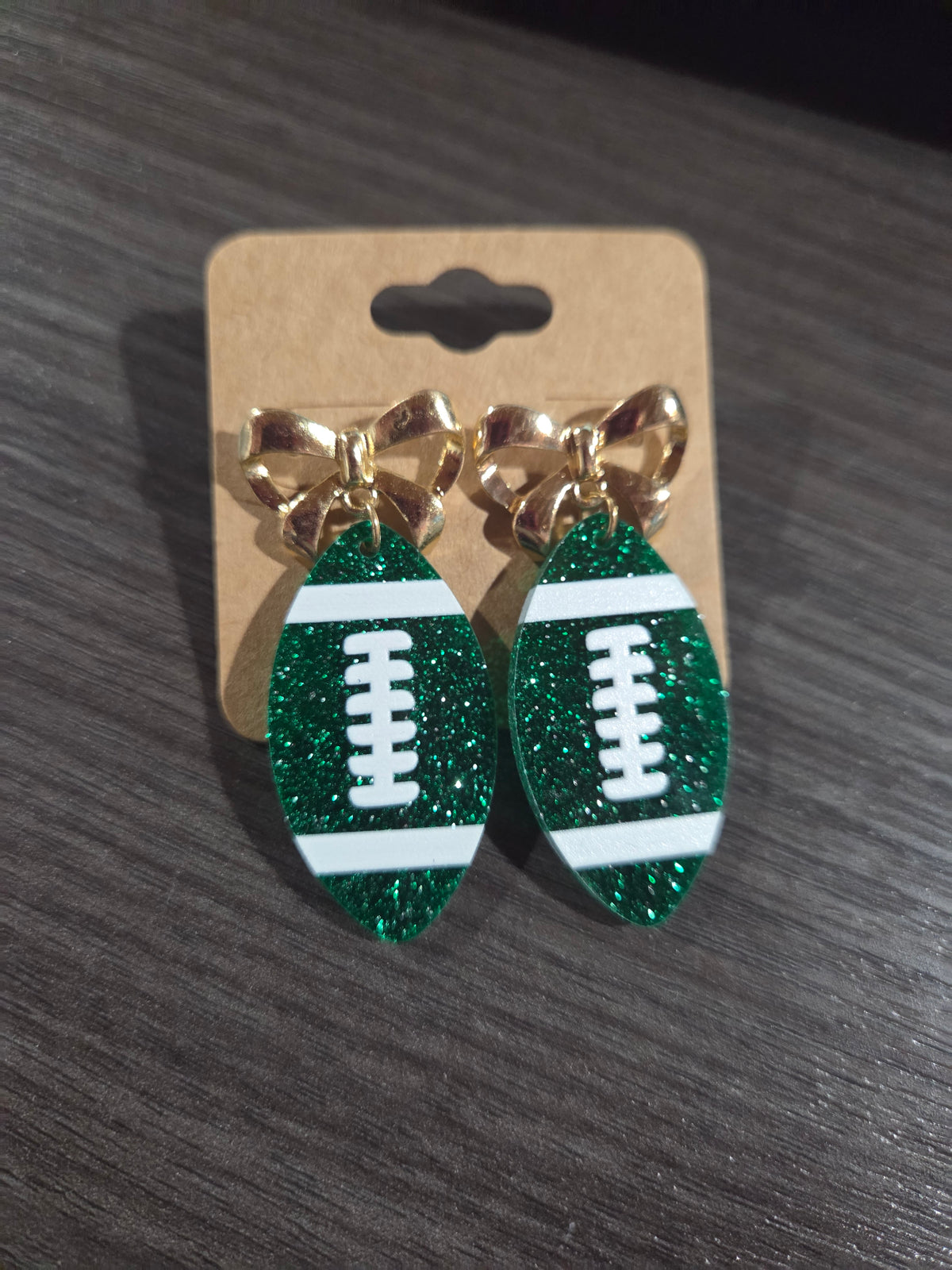 Green Fball Bow Dangle