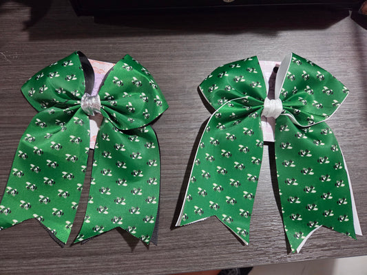 Green Buzzy Cheer Bow