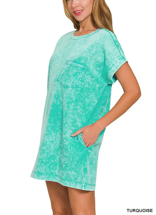 T-Shirt Dress - Turquoise