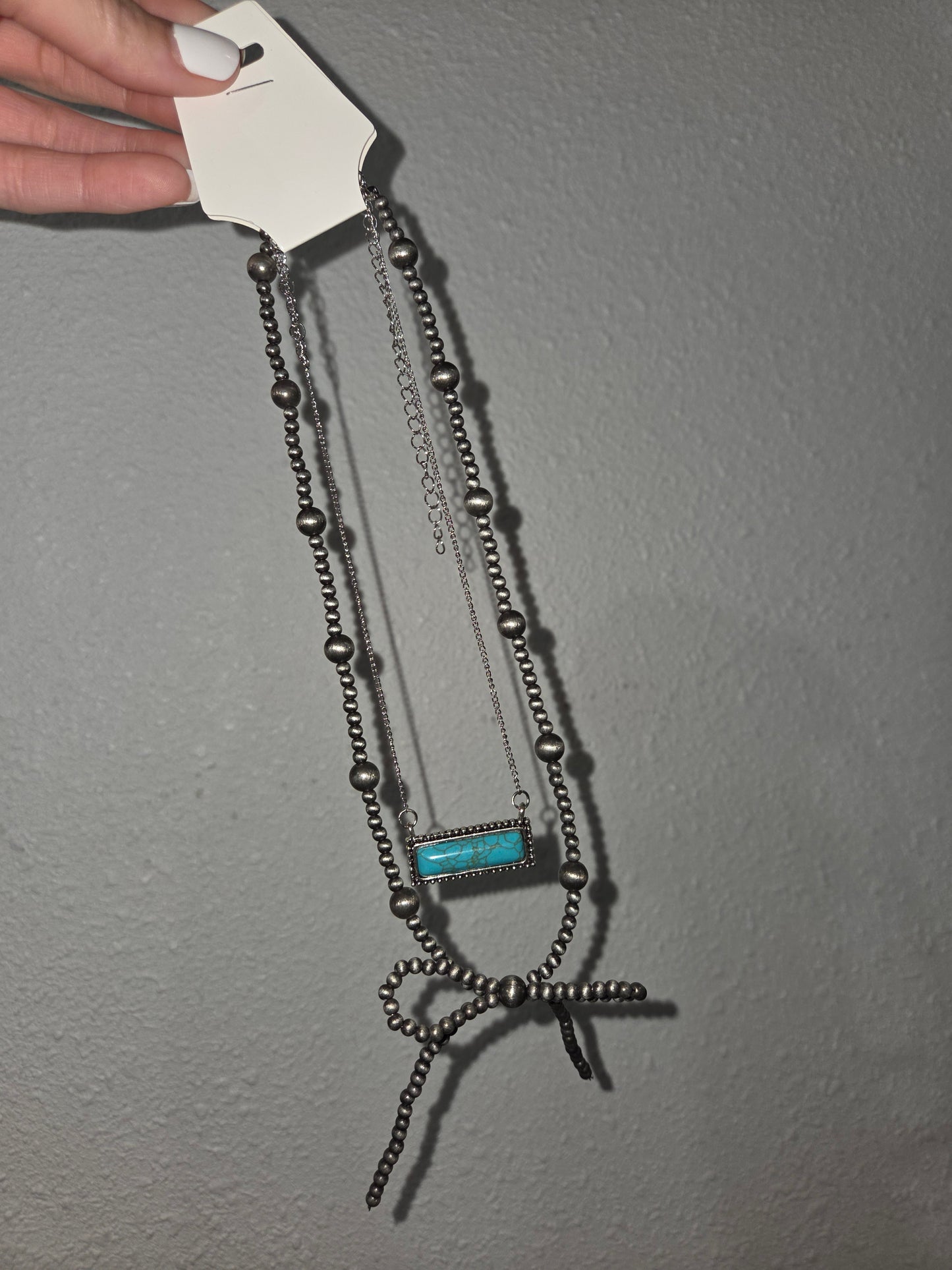 Faux Navajo & Turq Bar Necklace