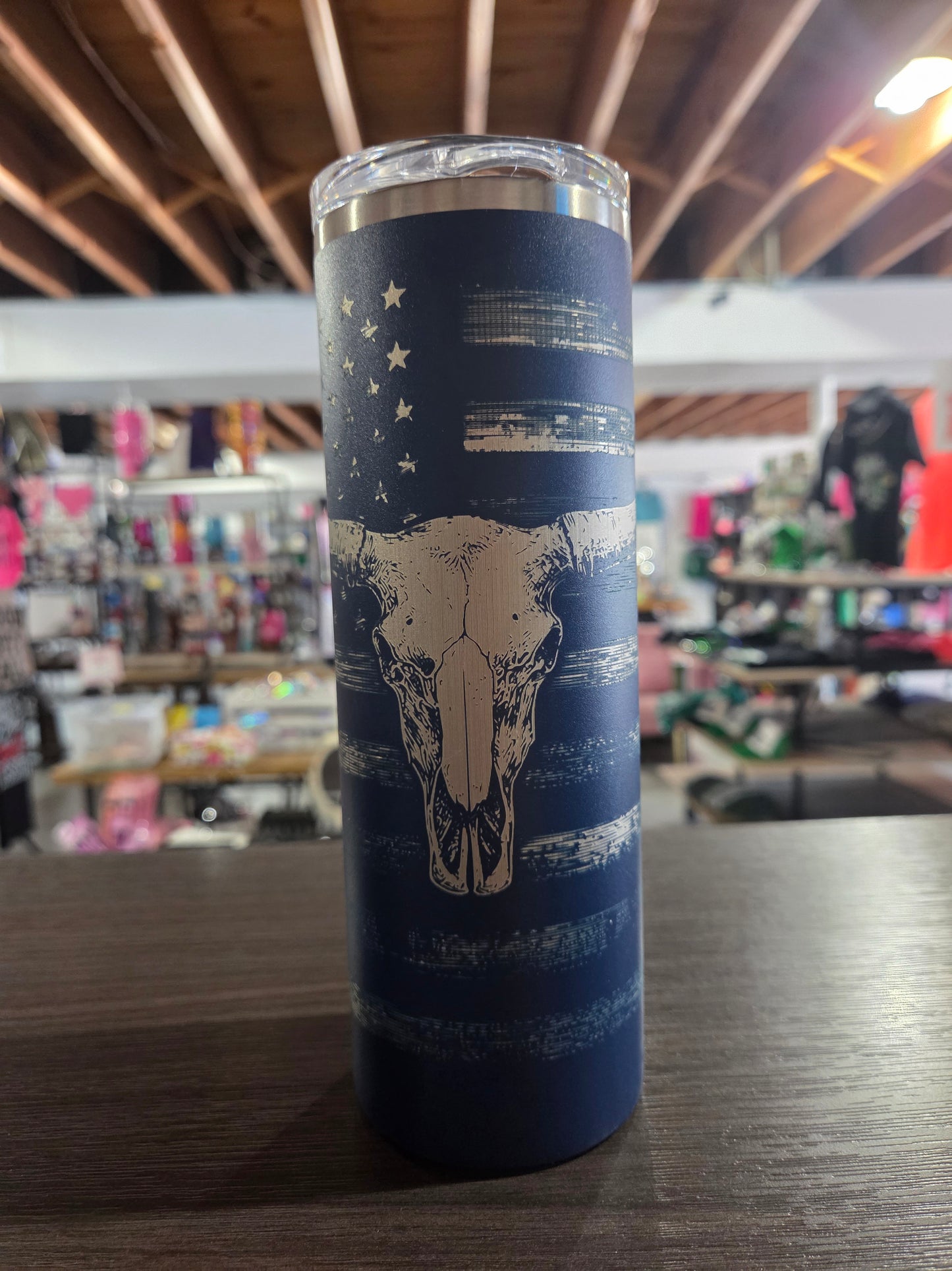 Bull skull Flag Tumbler