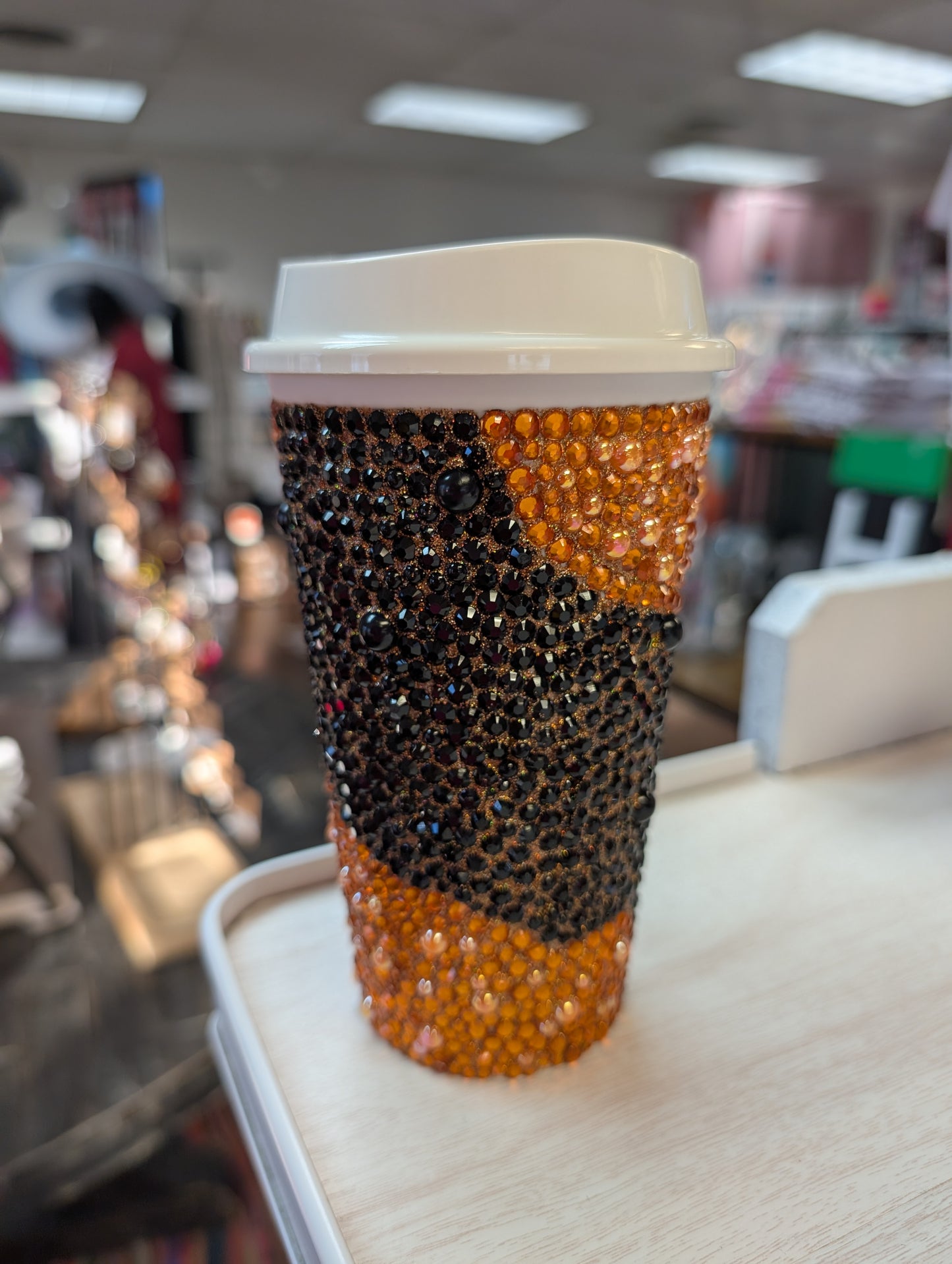 Bling Black/Orange Hot Cup