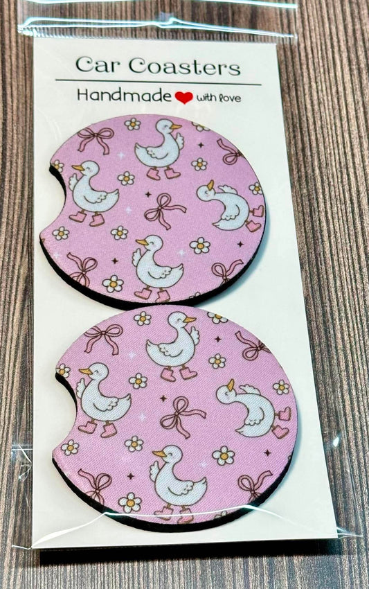 Pink Goose Car Coaster