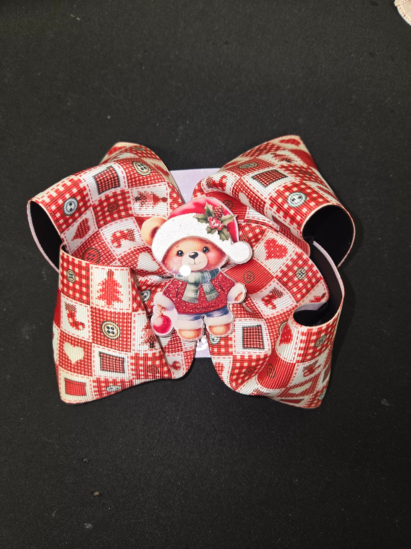 Christmas Bear Bow