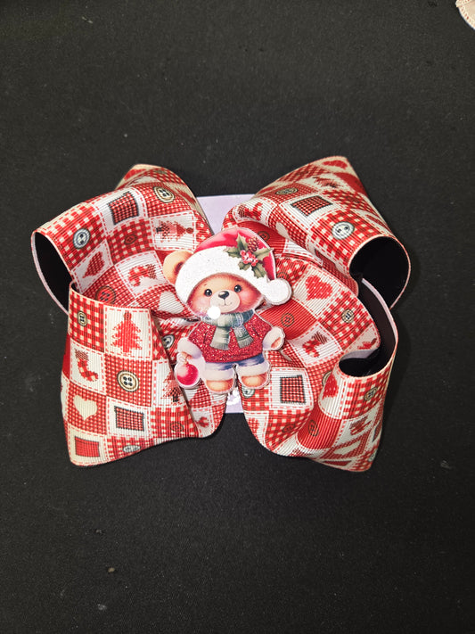 Christmas Bear Bow