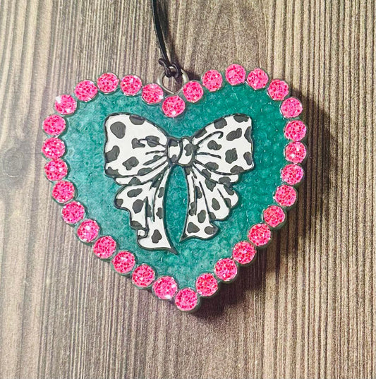 Leopard Bow Heart - Flip Flops