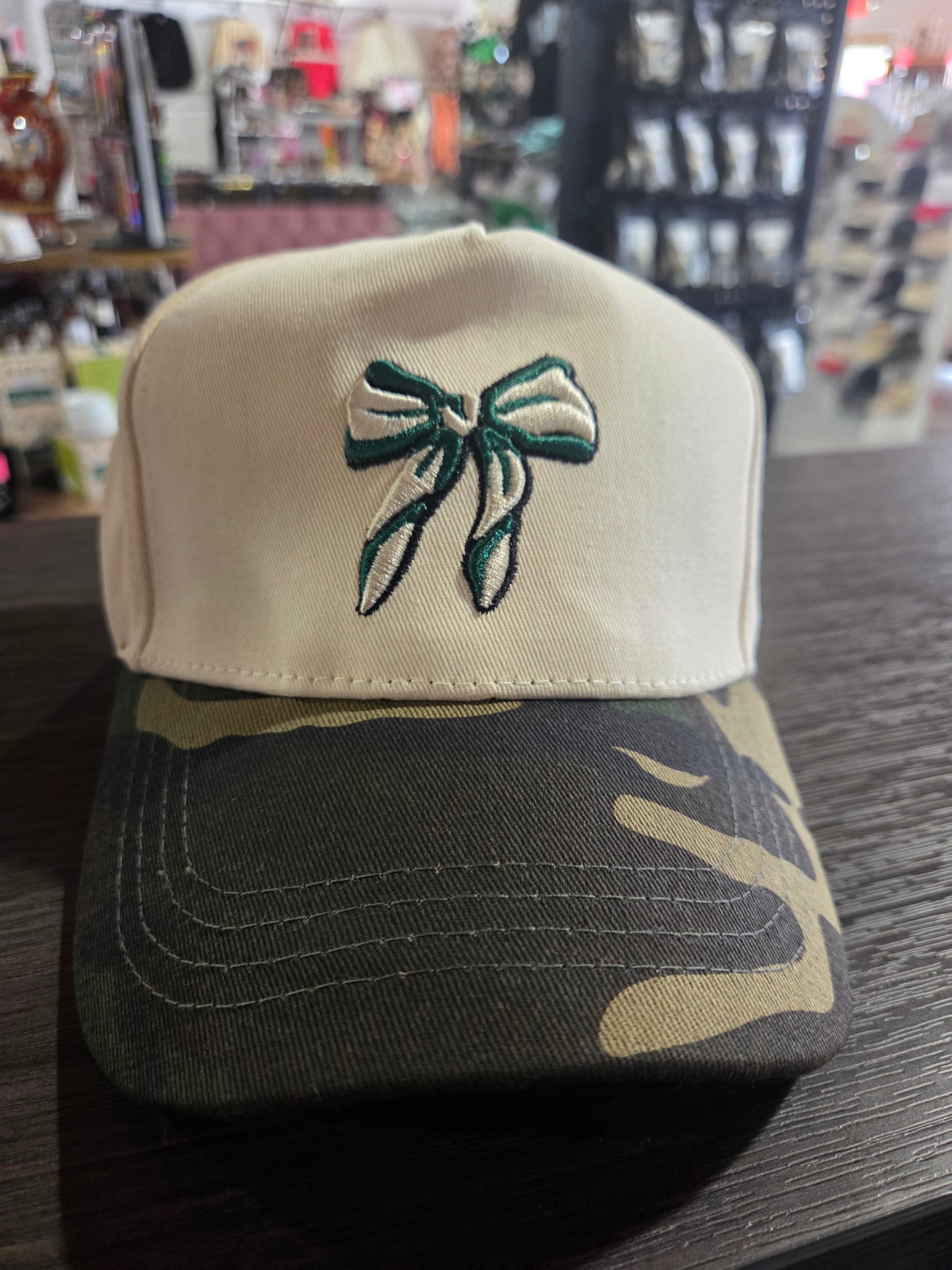 Camo/Green Bow Hat