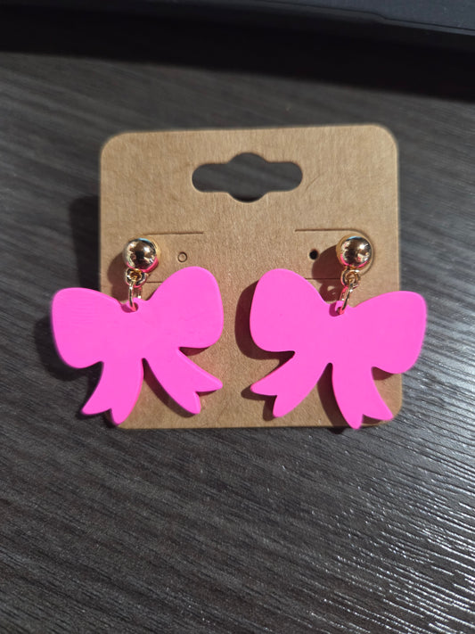 Pink Bow Dangle