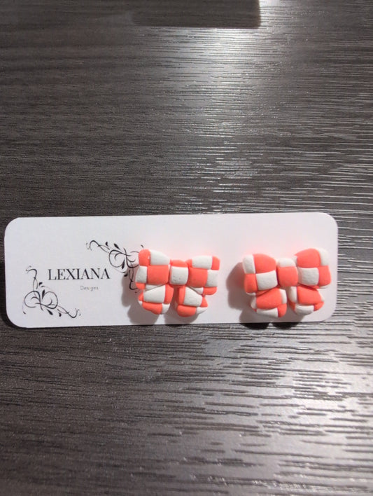 Orange Checkered Bow