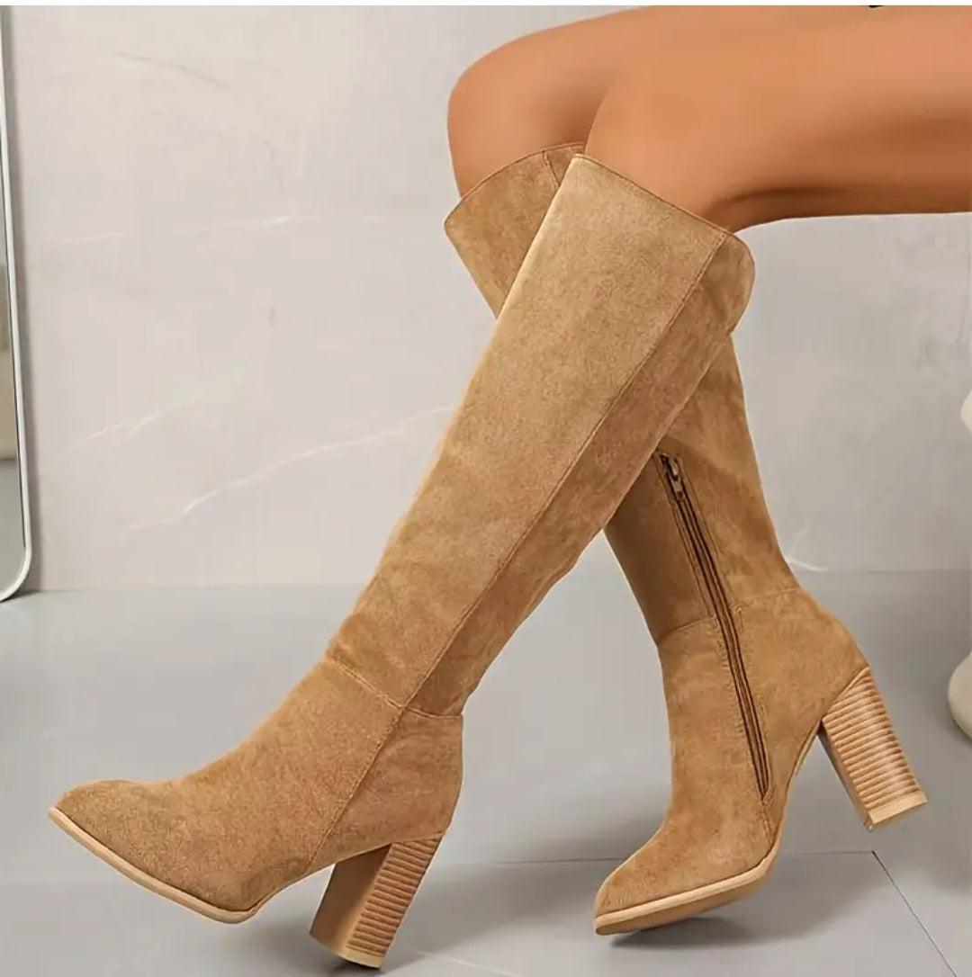 Camel Knee High Boots