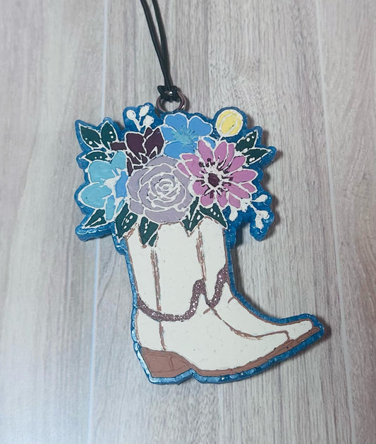 Flower Boots - Leather & Lace