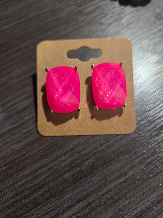 Pink Square Stud