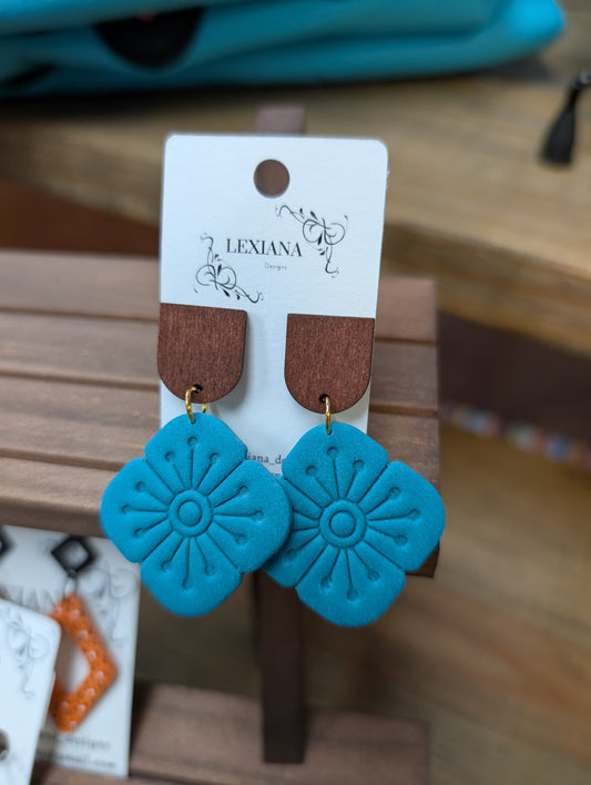 Blue Wood Dangle
