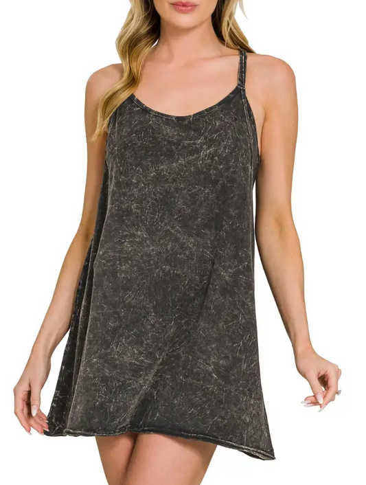 Crinkle BLK Dress Romper