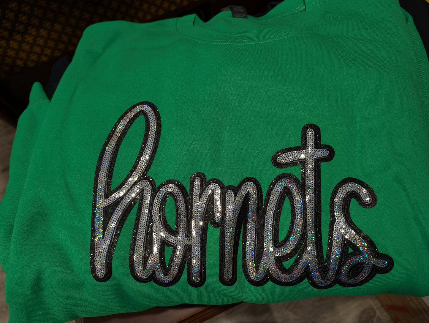 Hornets Sequin Patch Sweater