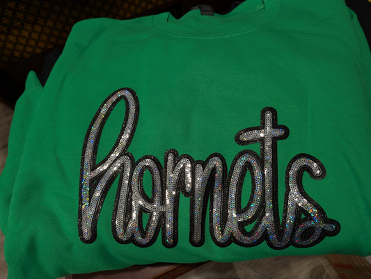 Hornets Sequin Patch Sweater