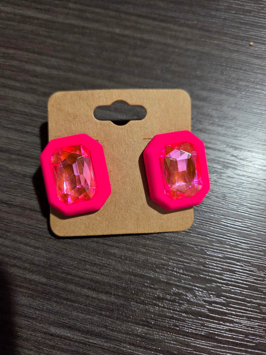 Neon Square Studs