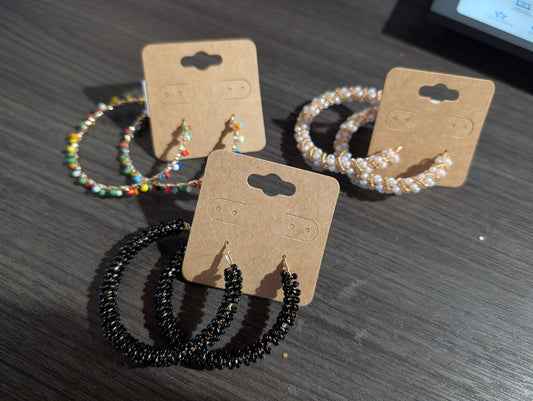 Beaded Hoops