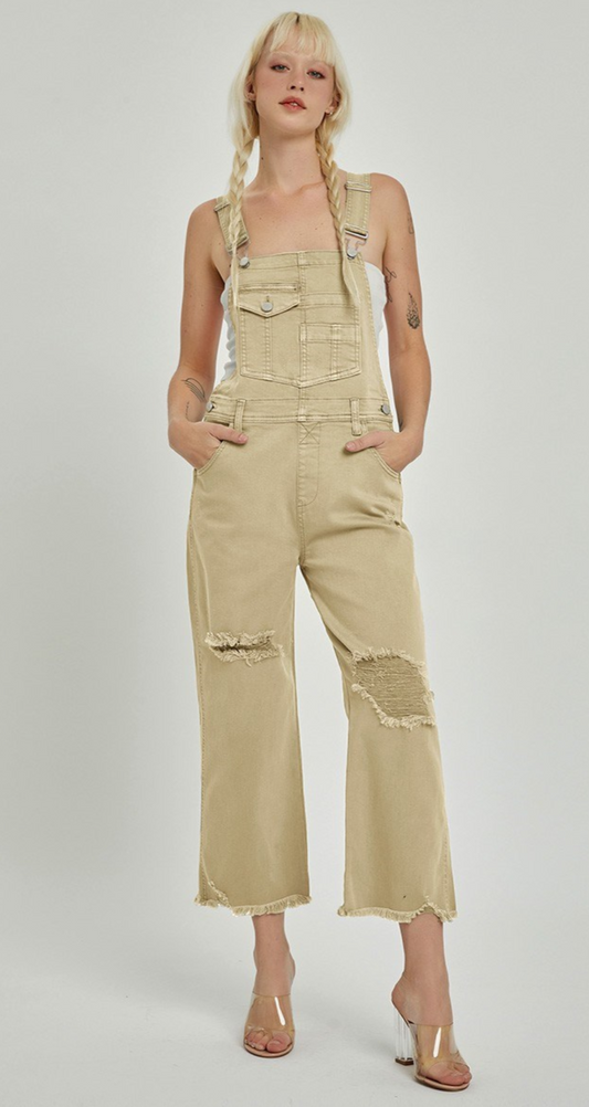 Risen Strt Distressed Overalls