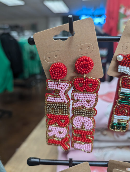 Bead Christmas Earrings