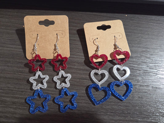 RWB Glitter Dangle