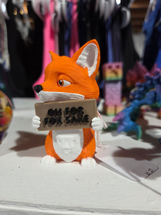 3D Fox With Sign