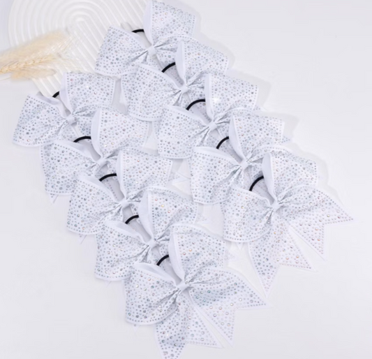Rhinestone Bow- White