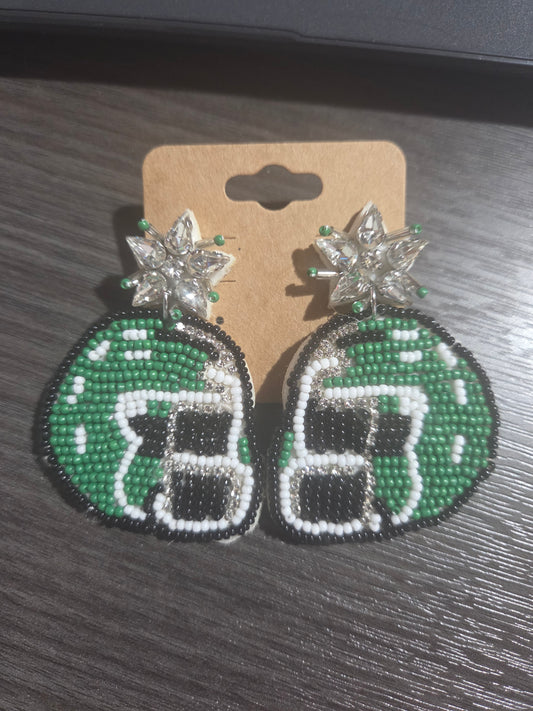 Beaded Green Helmet