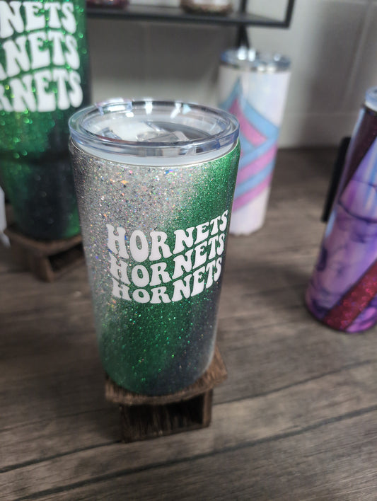 16 OZ GREEN BLACK SILVER SWIRL