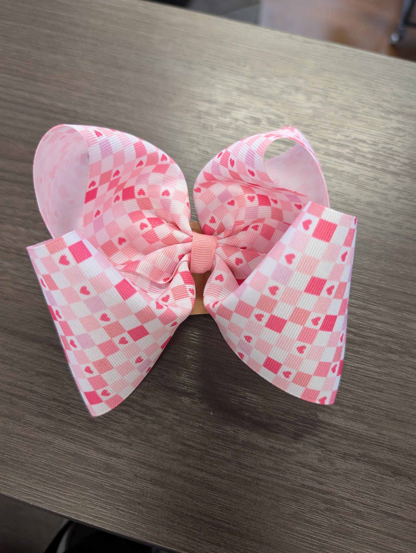 Pink Checkered Bow