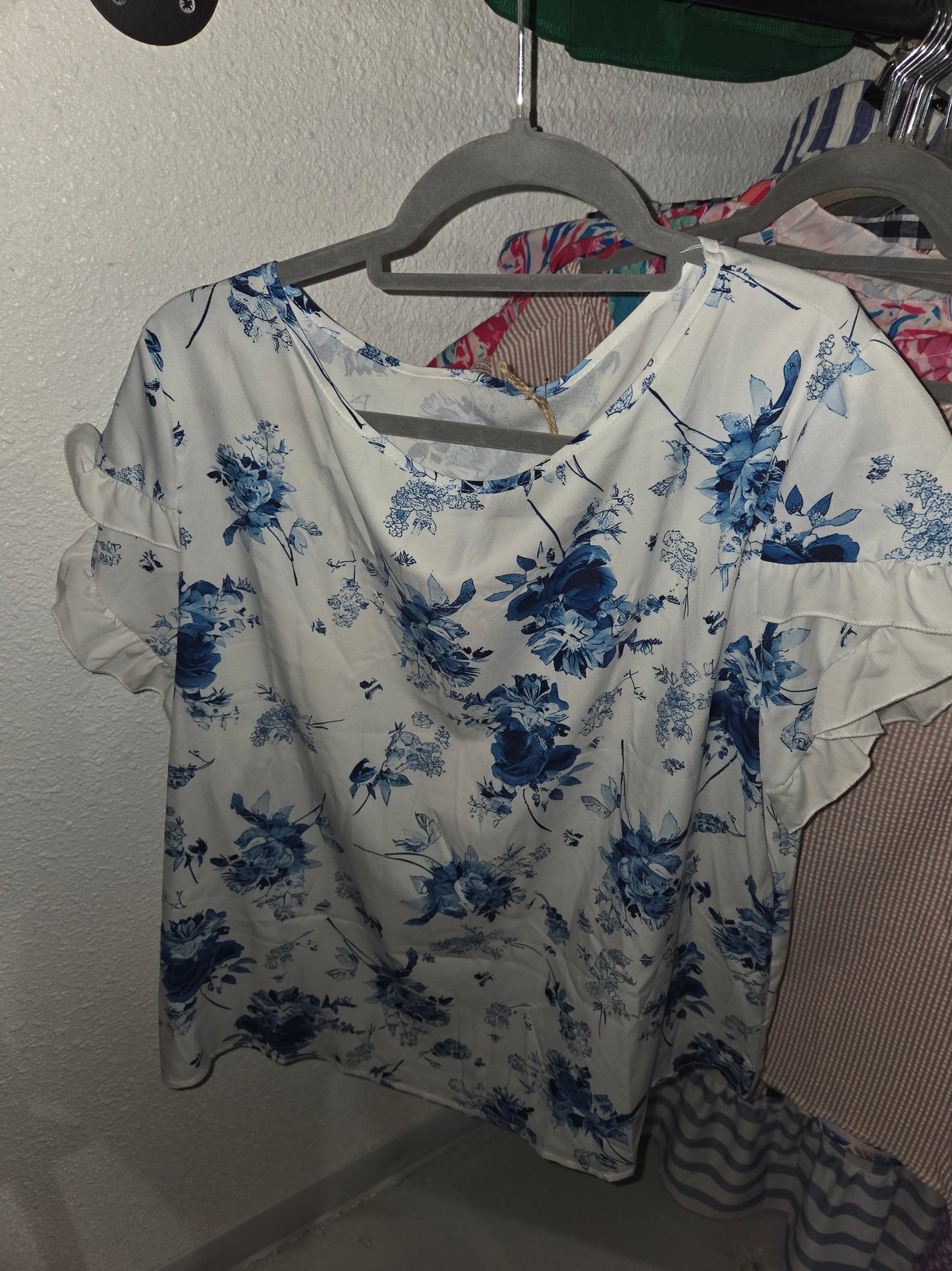 Plus Size Flower Blue