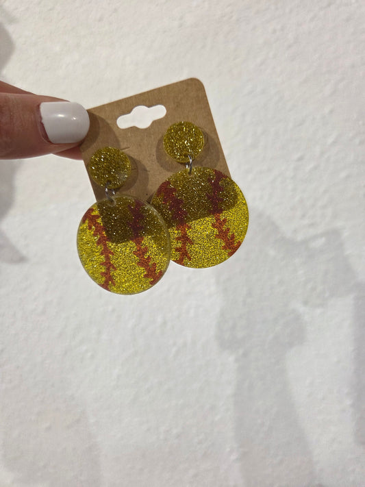 Softball Circle Dangle