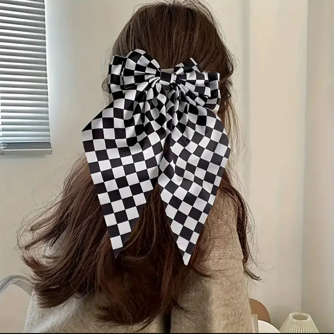 Checkered Hair Bow