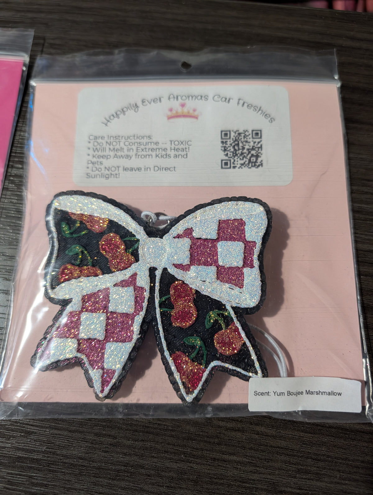 Checkered Cherry Bow - Yum Boujee