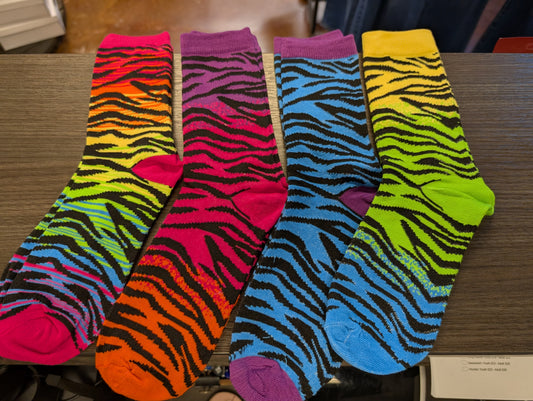 Neon Zebra Socks