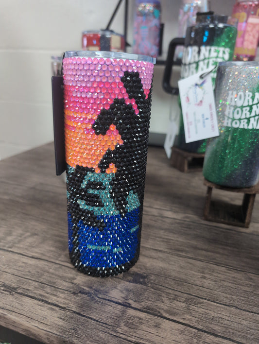 Rhinestone - Palm Tree Sunset 24oz. Tumbler