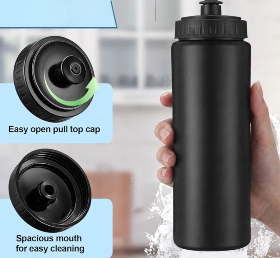 Black Plastic Water Bottle