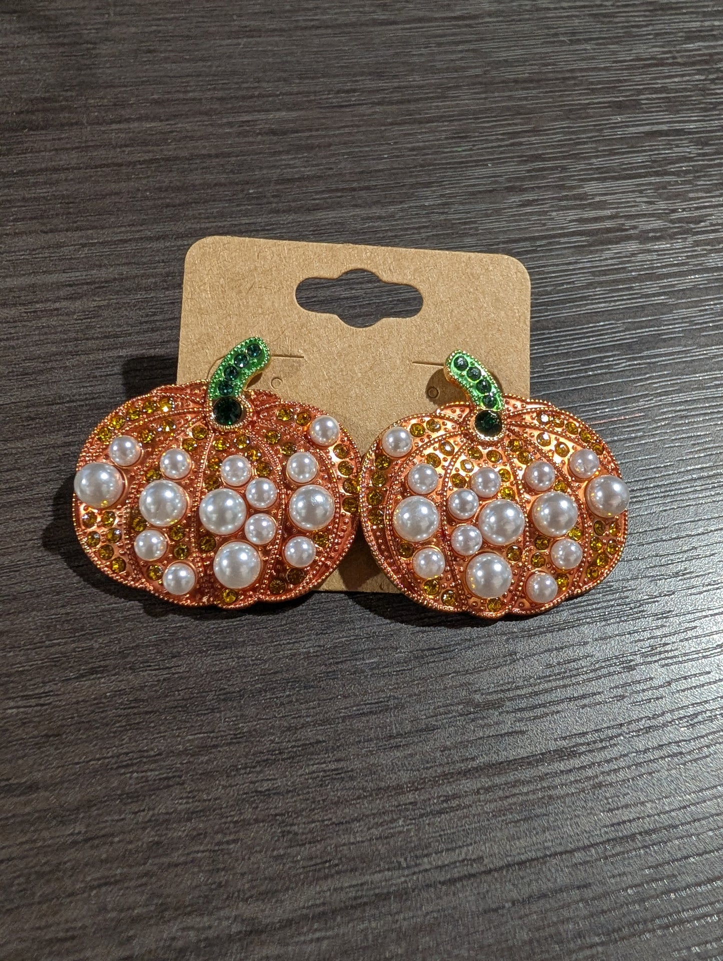 Large Bling Pumpkin Stud