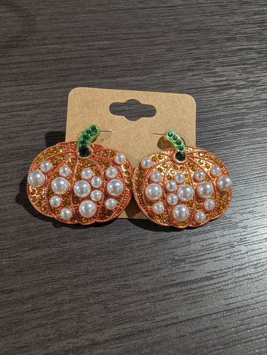 Large Bling Pumpkin Stud