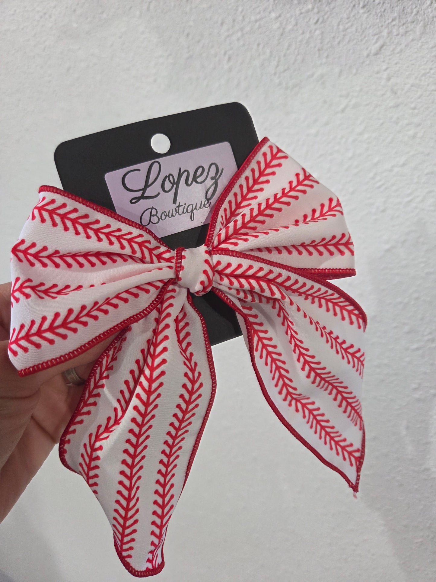 Baseball Fabric Bow