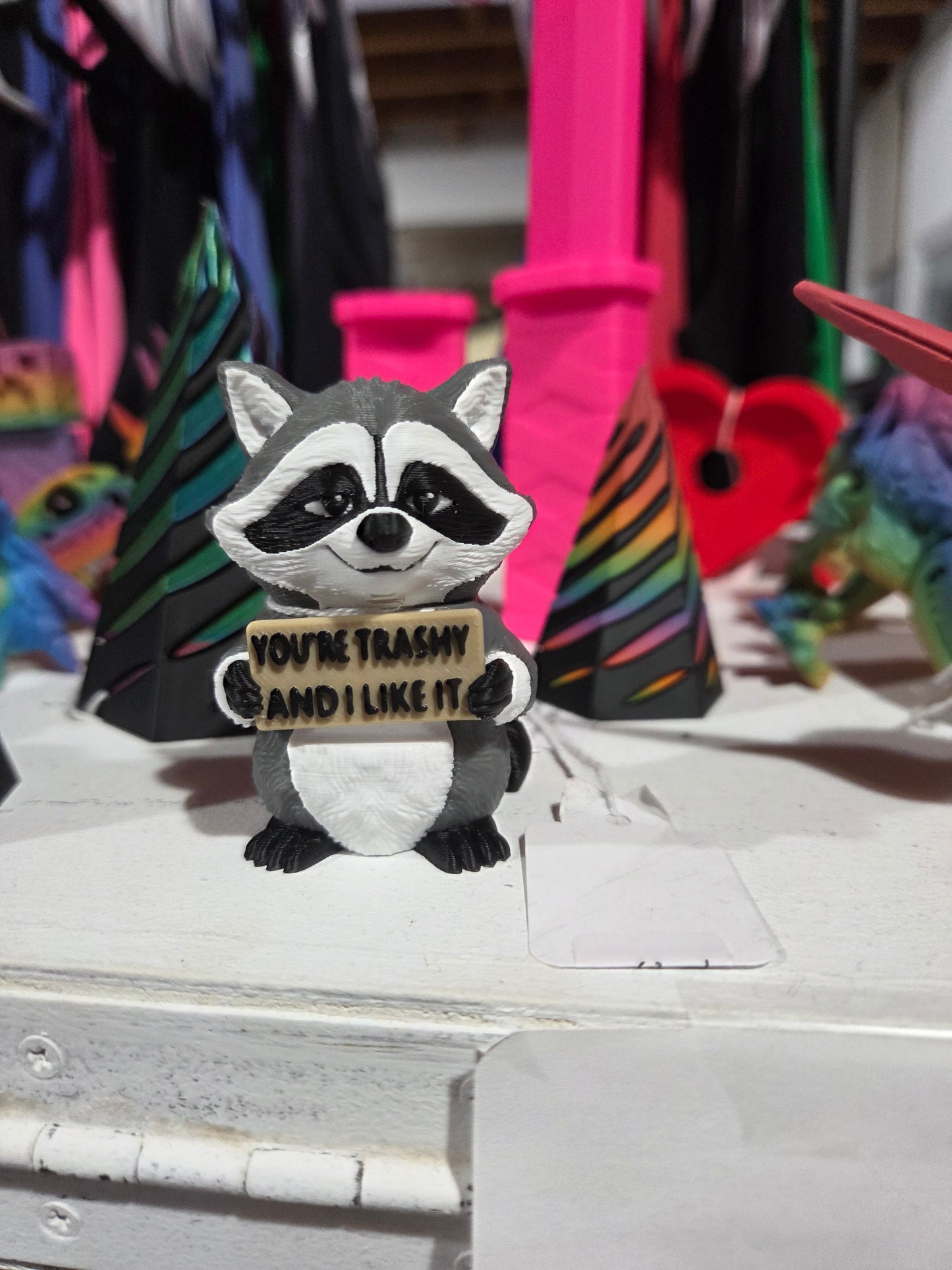 3D Racoon With Sign