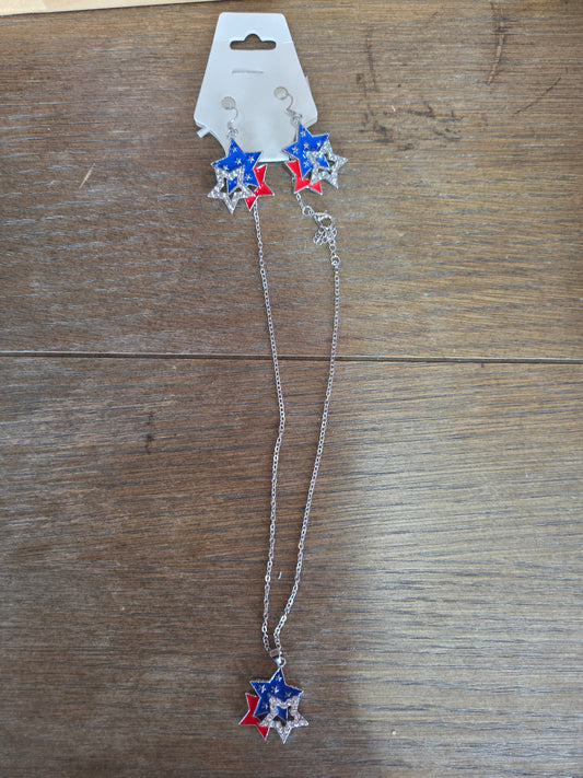 3 Star Necklace & Earrings