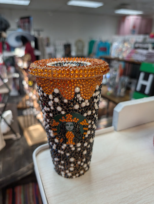 Bling Black/Orange Cold Cup