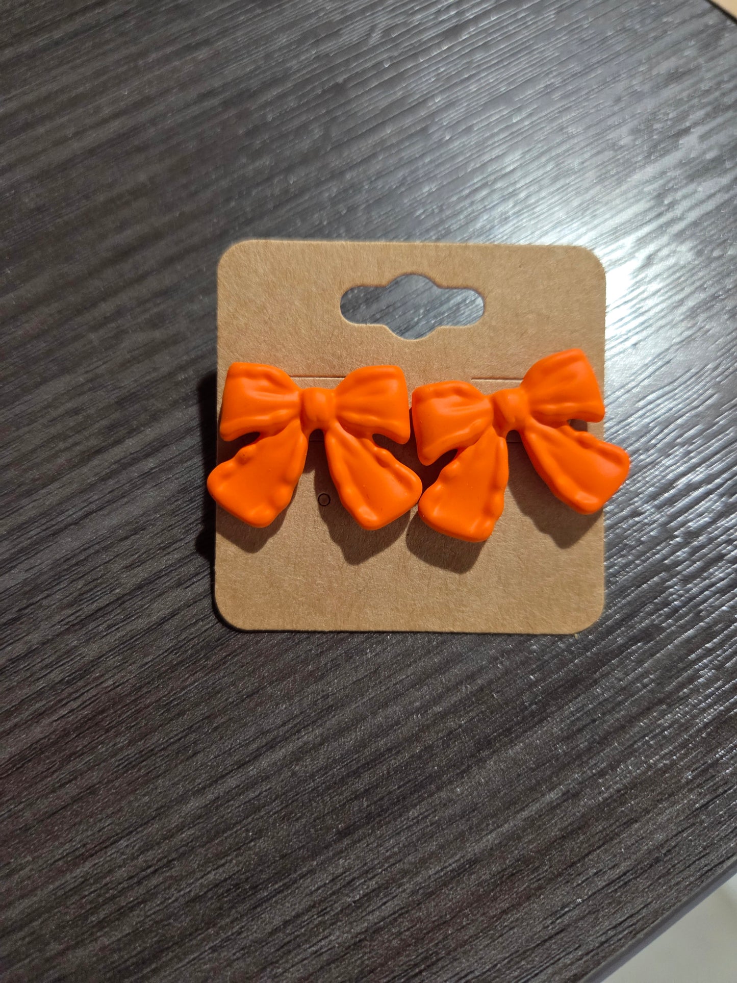 Orange Bow Earrings