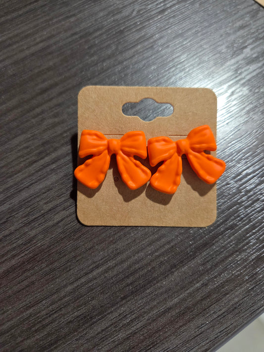 Orange Bow Earrings