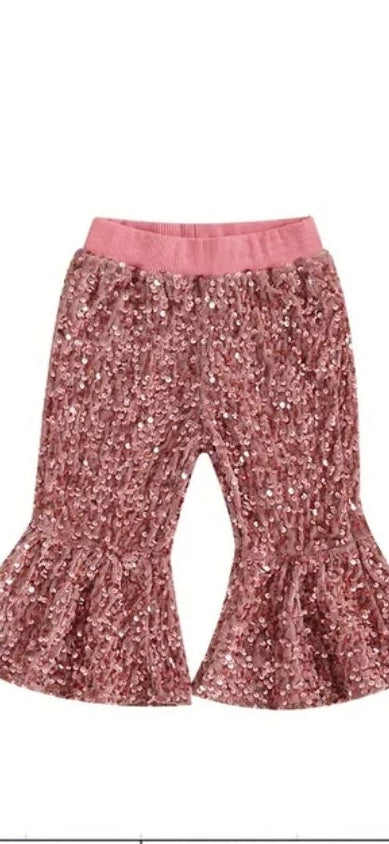 Girls Sequin Pink Pants