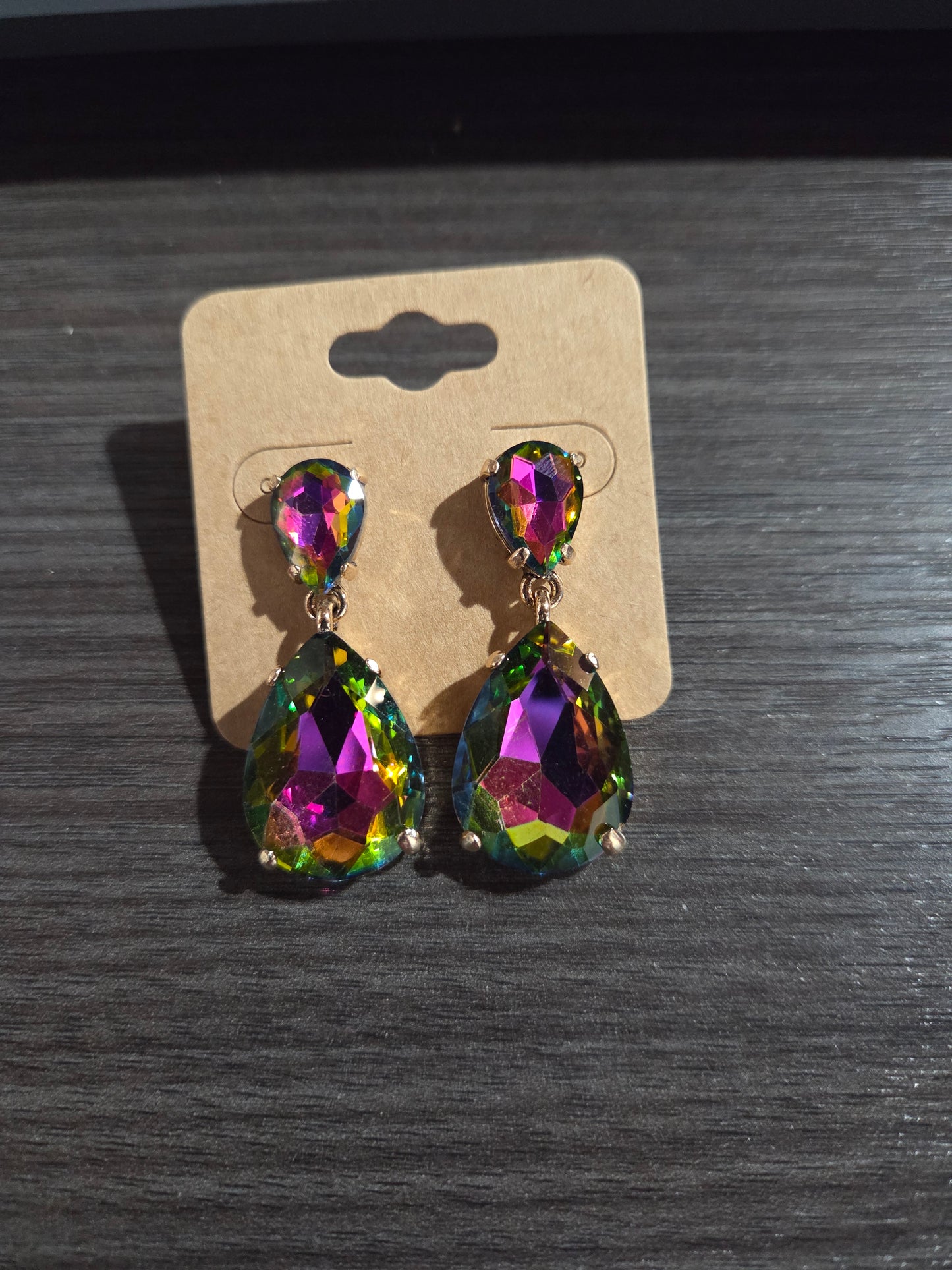 Iridescent Teardrop Dangle
