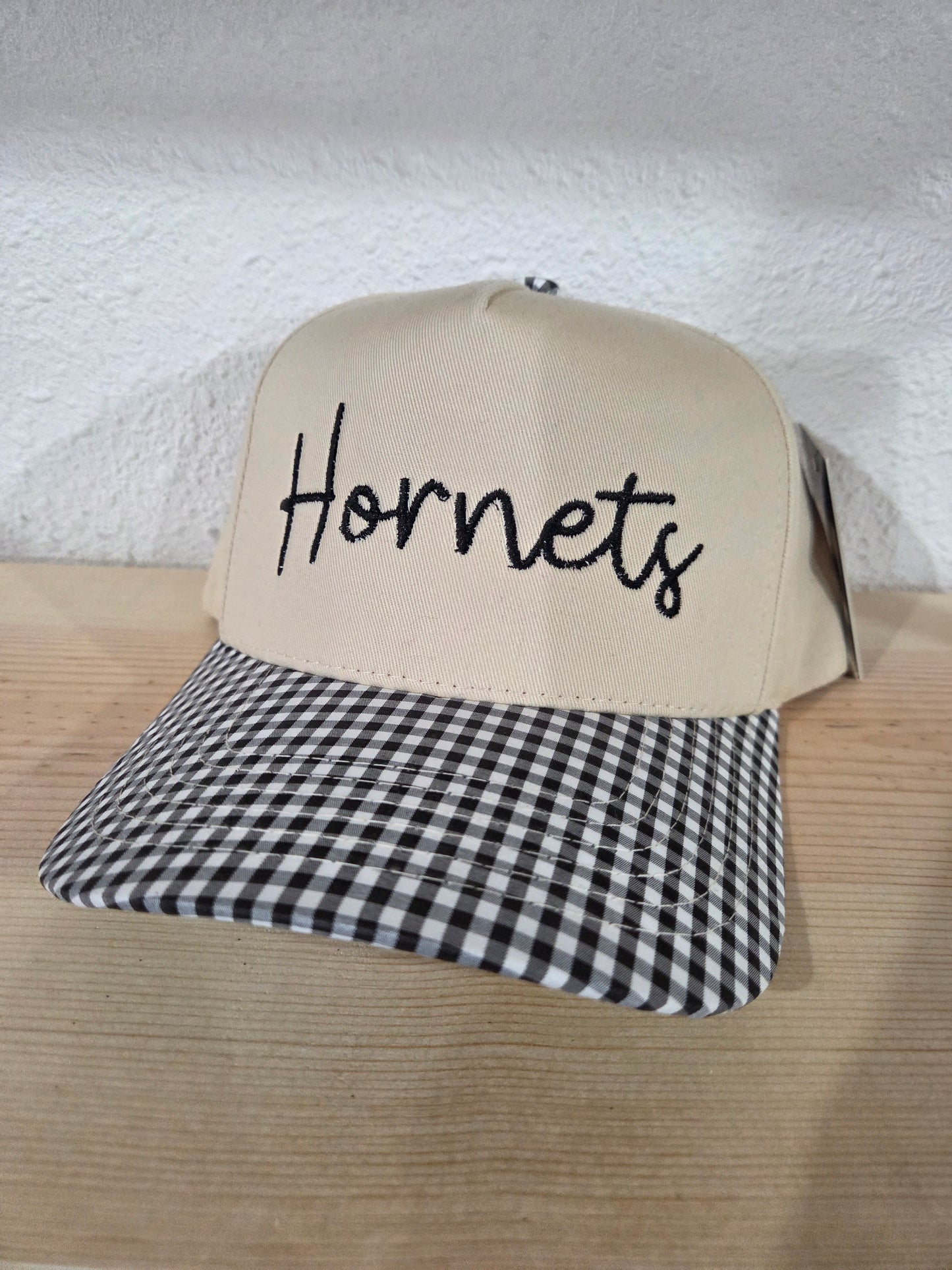 Cursive Hornets Plaid CC Hat
