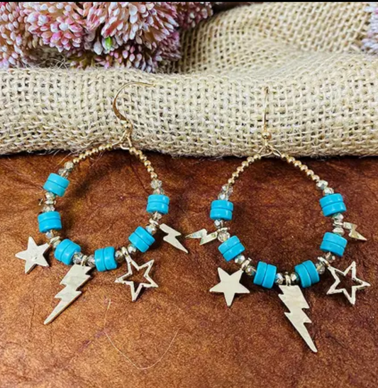 Stars Bolt Turq Hoops
